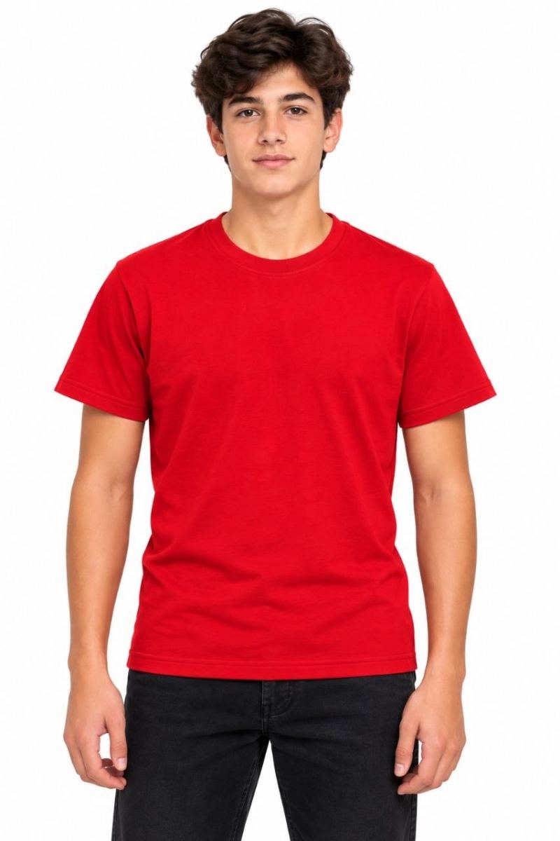 Erkek Çocuk Basic Bisiklet Yaka Kısa Kollu Slim Fit Yazlık Tişört