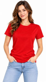 Kadın Basic Tişört Bisiklet Yaka Kısa Kol Günlük Yazlık Slim fit T-Shirt