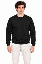 Erkek Bisiklet Yaka İçi Şardonlu 2 İplik Düz Uzun Kollu Regular Fit Sweatshirt - Siyah