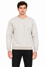 Erkek 3'Lü Bisiklet Yaka İçi Şardonlu 2 İplik Düz Uzun Kollu Regular Fit Sweatshirt -Mavi - Gri - Siyah