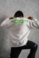 Erkek 3 iplik Bisiklet yaka Baskılı Sweatshirt - Beyaz