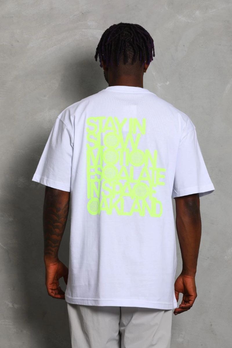 Erkek Kısa kol Baskılı Bisiklet Yaka T-Shirt - Beyaz