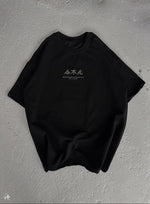 Erkek Baskılı Bisiklet Yaka T-Shirt - Siyah