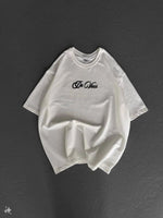 Kadın Baskılı T-Shirt Kısa Kol Bisiklet Yaka Oversize Rahat Kalıp Günlük Tişört - Beyaz