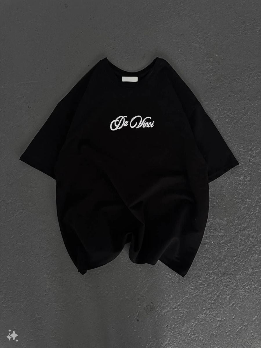 Erkek Baskılı T-Shirt Kısa Kol Bisiklet Yaka Regular Fit Rahat Kalıp Günlük Tişört - Siyah