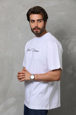 Erkek Bisiklet Yaka Baskılı Kısa Kol  T-Shirt - Beyaz