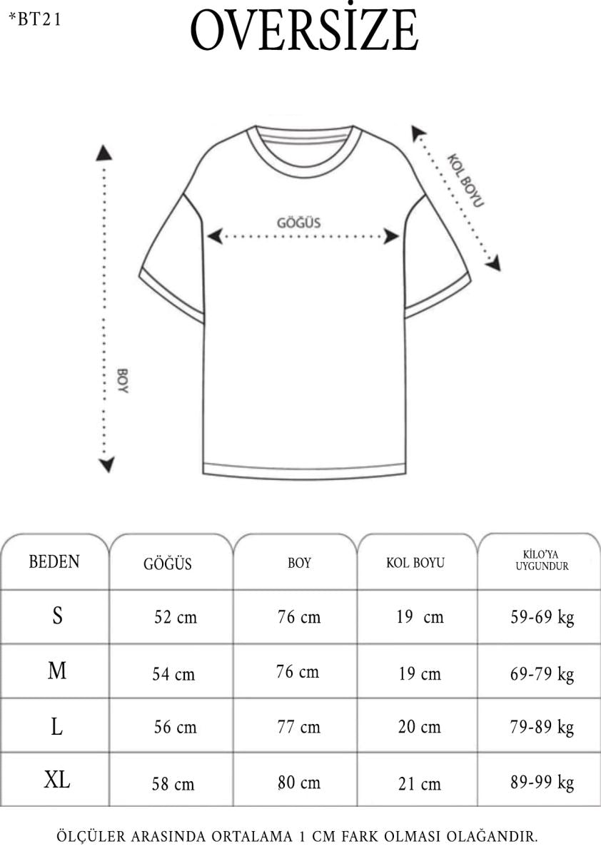 Erkek Kısa Kol Yazlık Tişört Bisiklet Yaka Baskılı Oversize T-Shirt - Beyaz