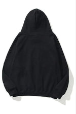 Kadın Kapüşonlu Kanguru Cepli 3 İplik Pamuklu Düz Hoodie Sweatshirt - Siyah
