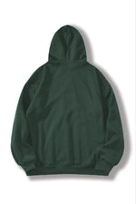 Kadın Kapüşonlu Kanguru Cepli 3 İplik Pamuklu Düz Hoodie Sweatshirt - Haki