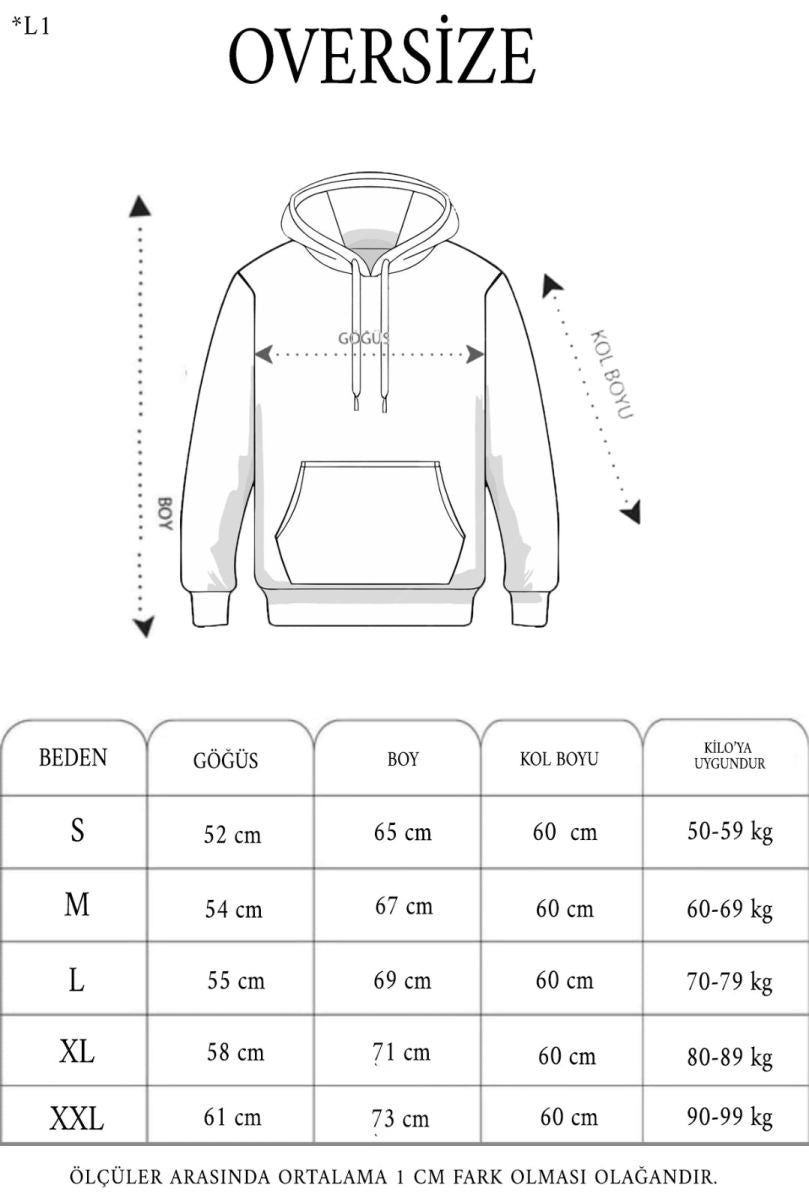 Kadın Kapüşonlu Kanguru Cepli 3 İplik Pamuklu Oversize Hoodie Sweatshirt - Füme