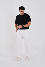 Erkek Üç İplik Basic Eşofman Pantolon - Beyaz