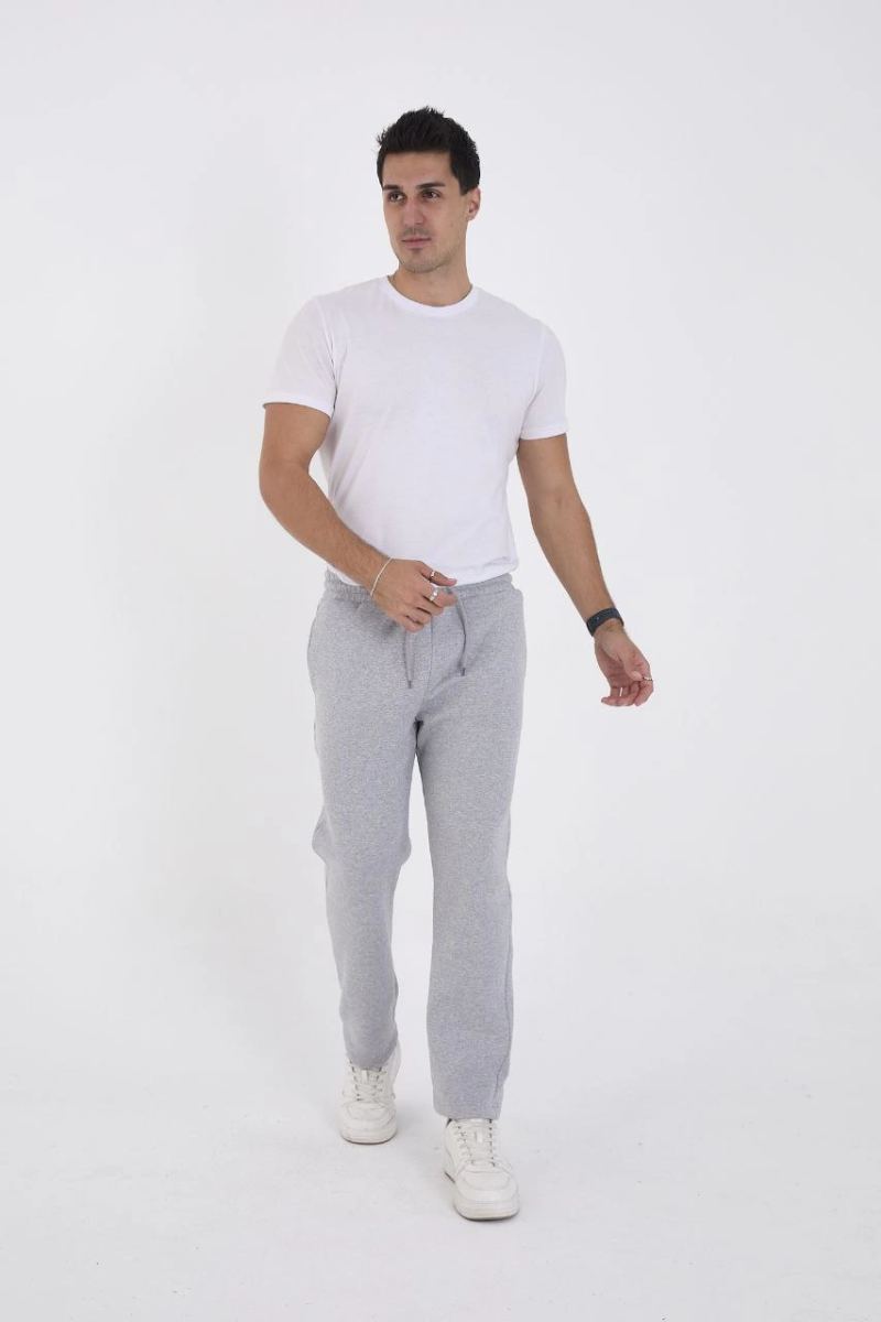 Erkek Üç İplik Basic Eşofman Pantolon - Gri