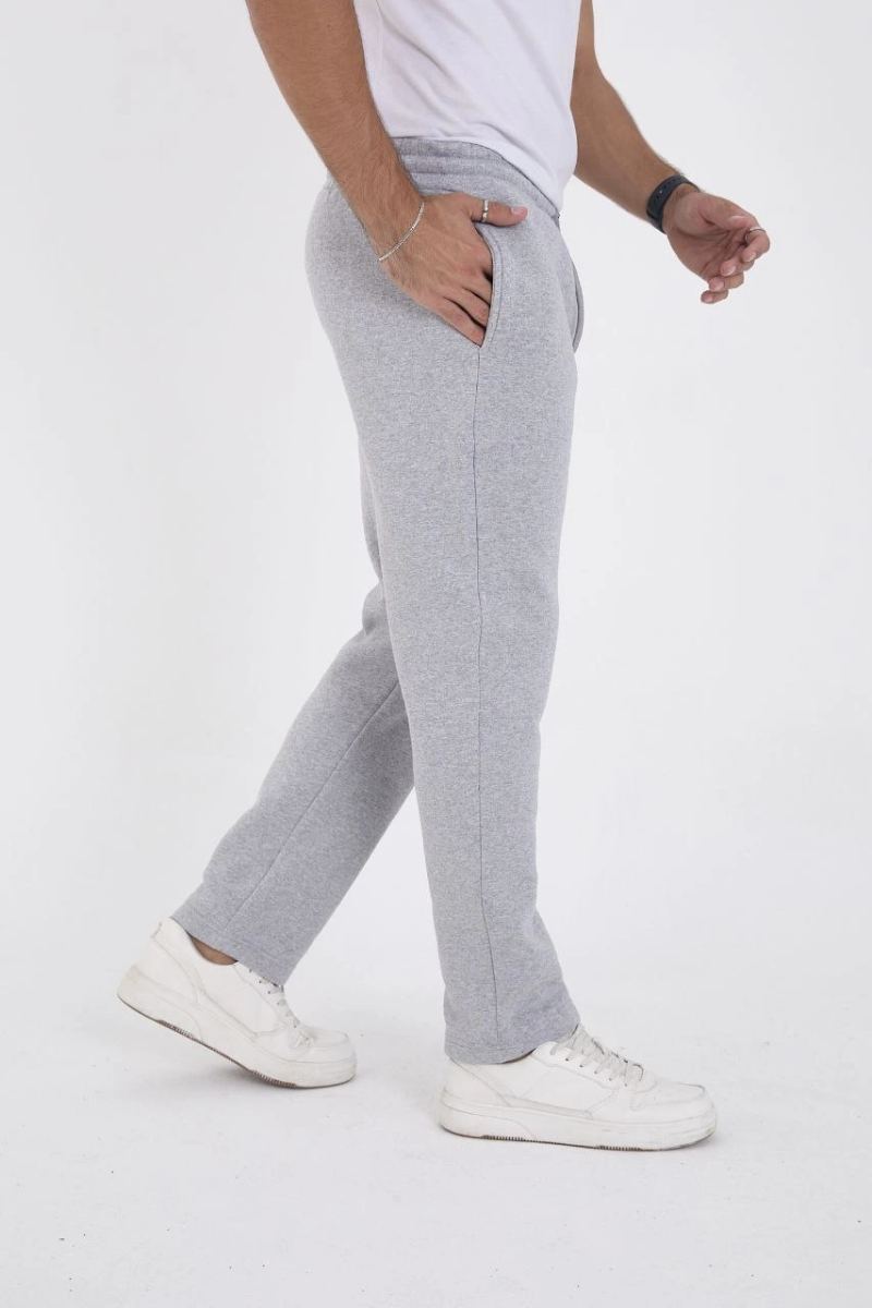 Erkek Üç İplik Basic Eşofman Pantolon - Gri