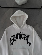 Erkek Kapüşonlu Kanguru Cepli Sweatshirt 3 İplik Pamuklu Baskılı Hoodie - Beyaz