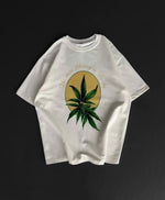 Erkek Kısa Kol Yazlık Tişört Bisiklet Yaka Baskılı Oversize T-Shirt - Beyaz