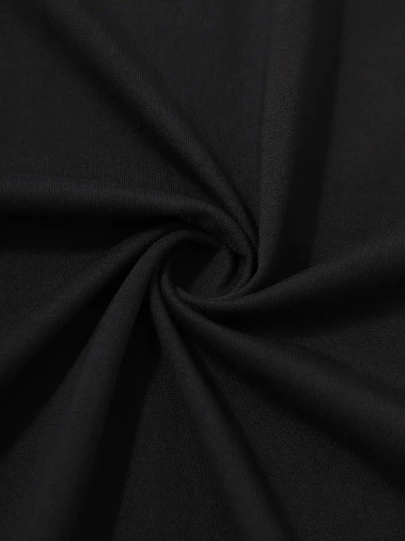 Erkek Kısa Kol Yazlık Tişört Bisiklet Yaka Palmiye Baskılı T-Shirt - Siyah