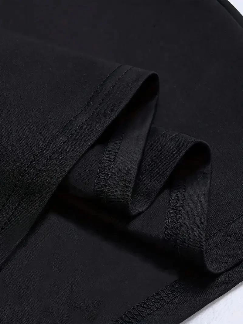 Erkek Baskılı T-Shirt Kısa Kol Bisiklet Yaka Regular Fit Yazlık Tişört - Siyah