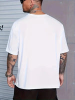 Erkek Baskılı Tişört Kısa Kol Bisiklet Yaka Regular fit Rahat kalıp T-Shirt - Beyaz