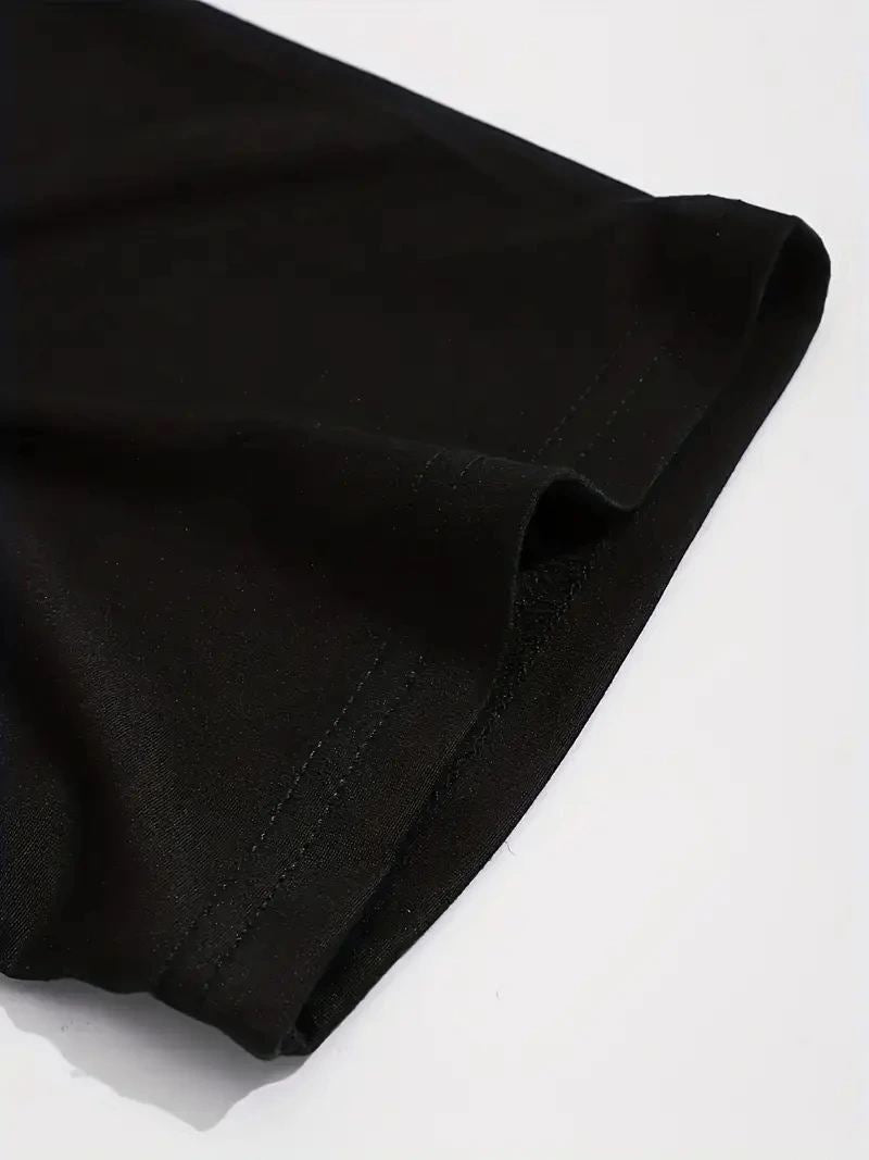 Erkek ANIMAL Baskılı Tişört Bisiklet YakaYazlık T-shirt - Siyah