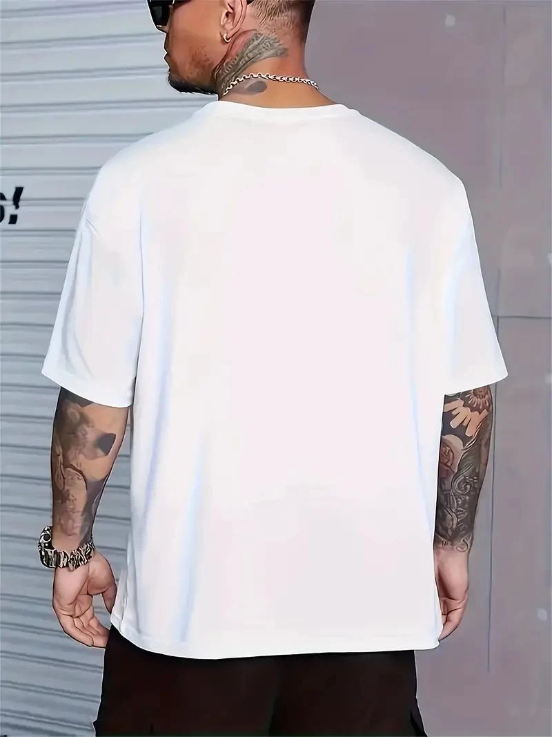 Erkek ANIMAL Baskılı Tişört Bisiklet YakaYazlık T-shirt - Beyaz