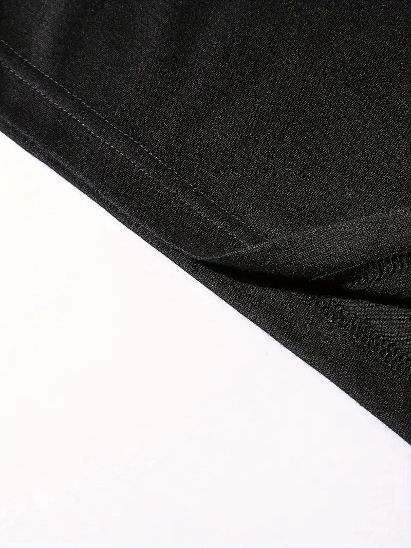 Erkek Baskılı Tişört Kısa Kol Bisiklet Yaka Oversize T-Shirt - Siyah