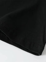 Erkek Baskılı Tişört Kısa Kol Bisiklet Yaka Oversize T-Shirt - - Siyah