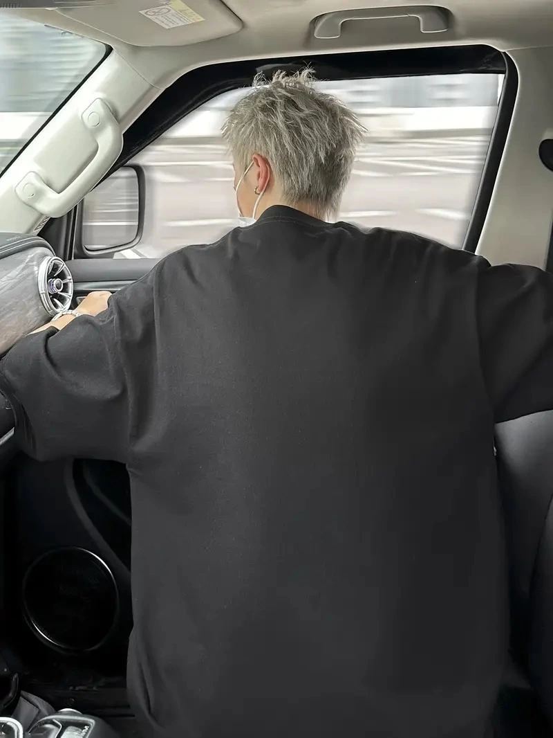Erkek Baskılı Tişört Kısa Kol Bisiklet Yaka Oversize T-Shirt - - Siyah