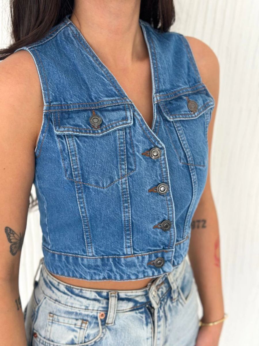Kot Jeans Kadın Yelek - Mavi