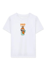 Kız Labubu Çocuk Baskılı T-Shirt - Beyaz