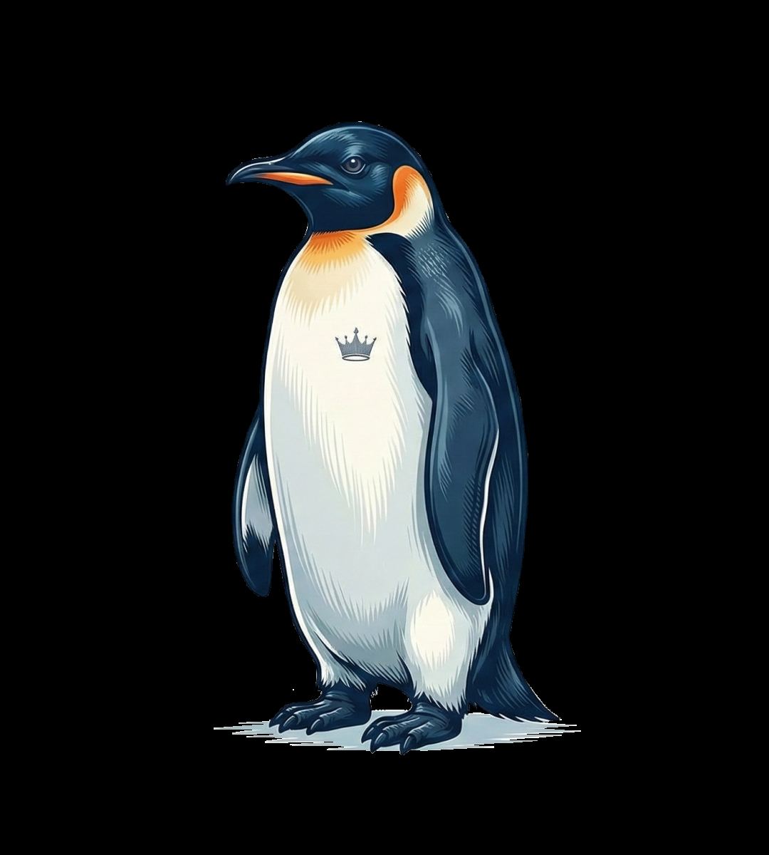 Erkek T-Shirt Penguen Baskılı Bisiklet Yaka Kısa kol yazlık Tişört - Siyah