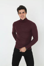 Erkek Fitilli Kaşkorse Kumaş Boğazlı Full Likralı Slimfit Body - Bordo