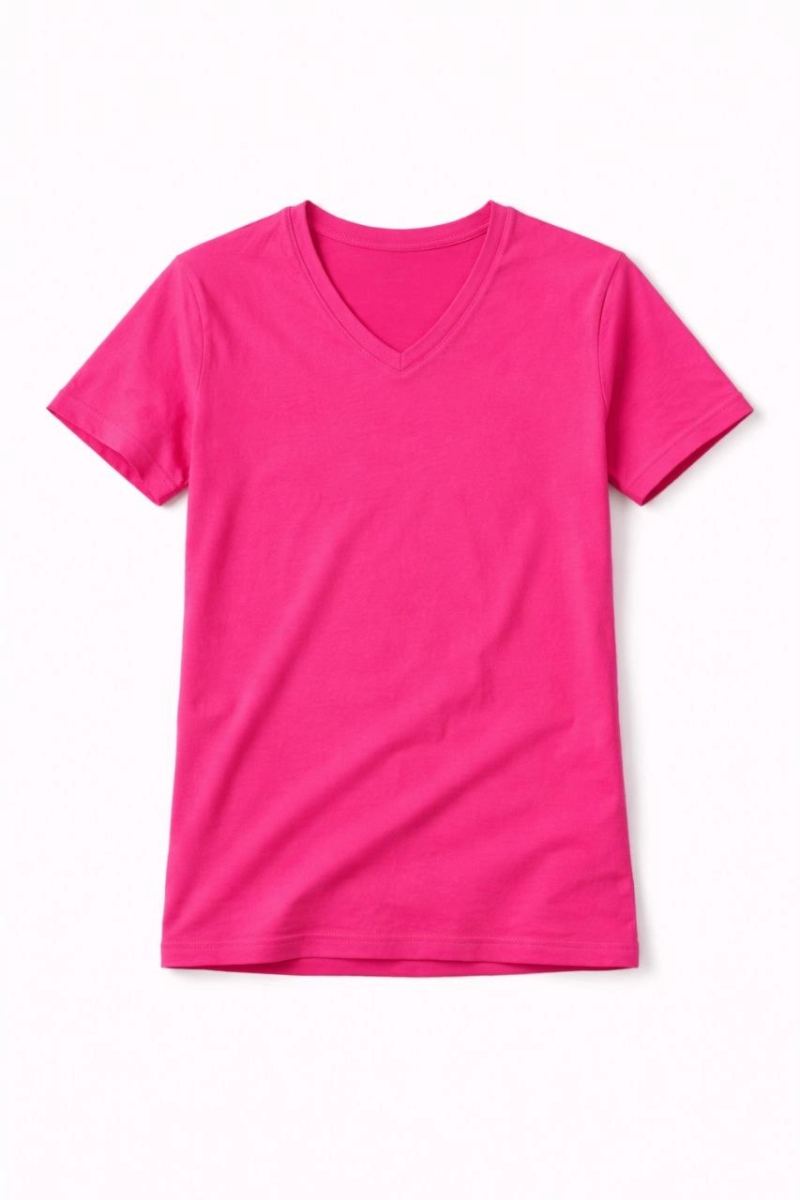 Genç Erkek Çocuk V Yaka Tişört Model - Pembe